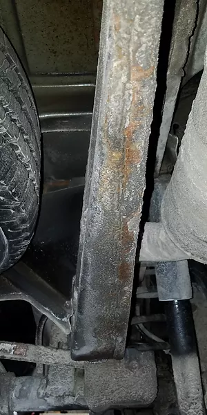 Damages sustained to vehicle after severe weather and no rust proofing service.